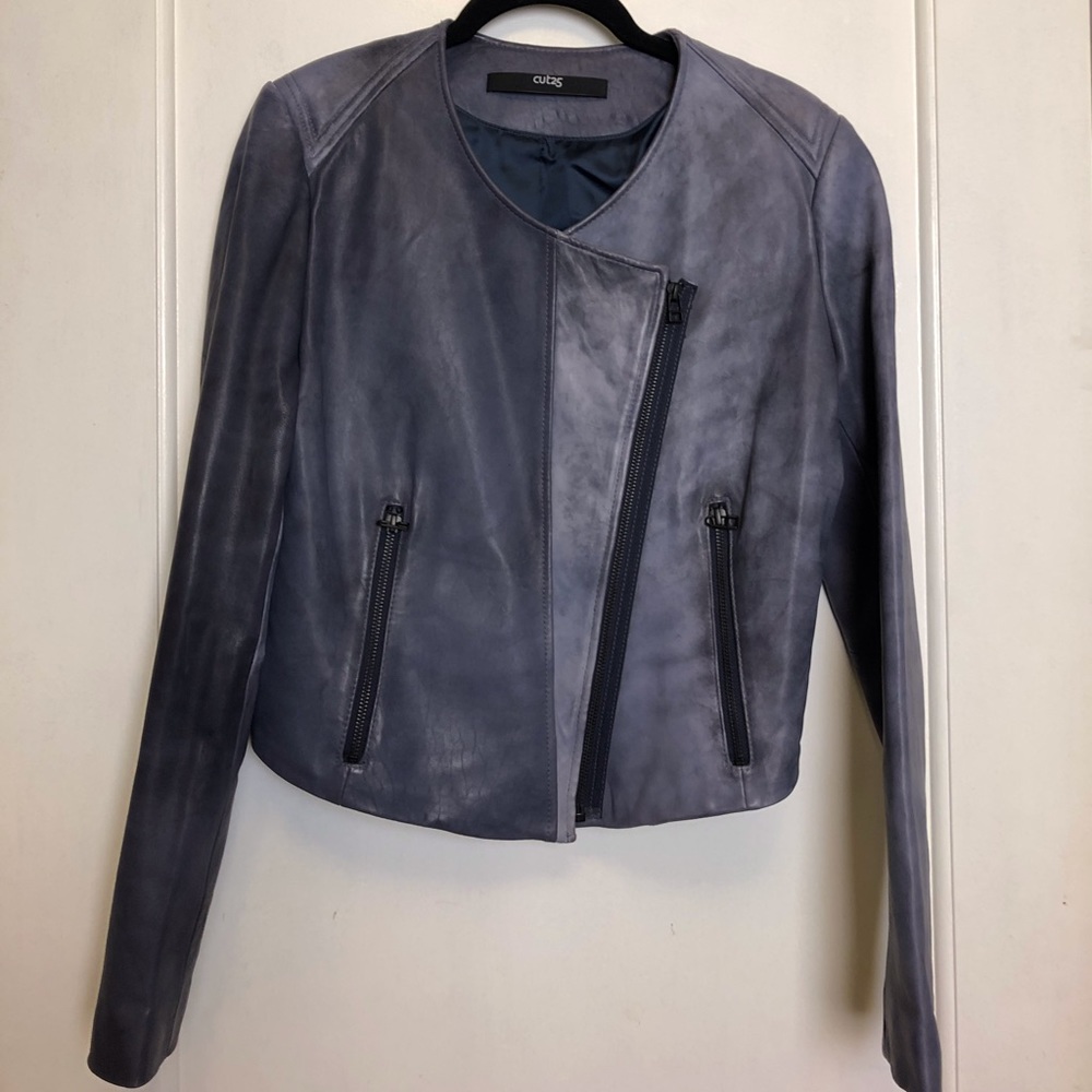 Cut25 Cropped 100% Leather Jacket - Sz 6 - Picture 2 of 6